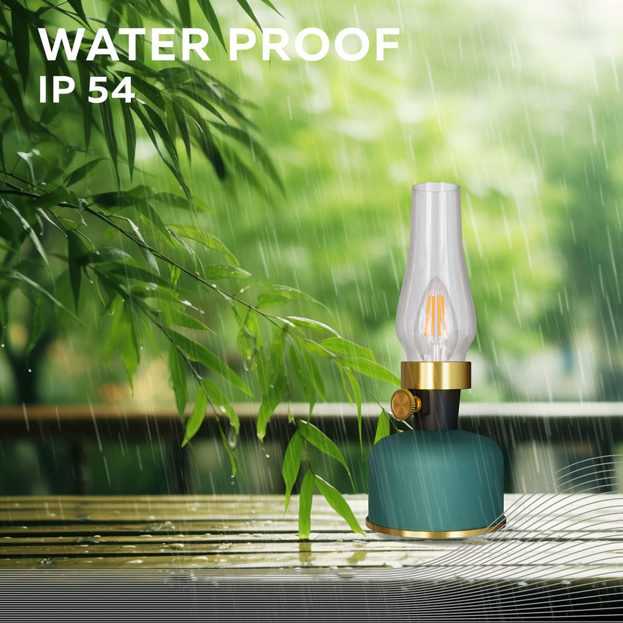 Lampe à poser d'extérieur LED rechargeable Lavinio en aluminium, vert et transparent, Ø 11 cm, IP44