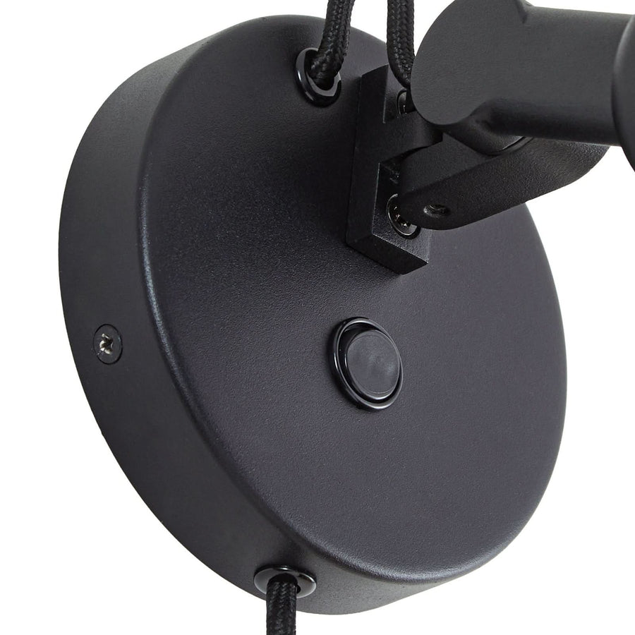 Applique murale Silka en métal, noir et doré, hauteur 14 cm