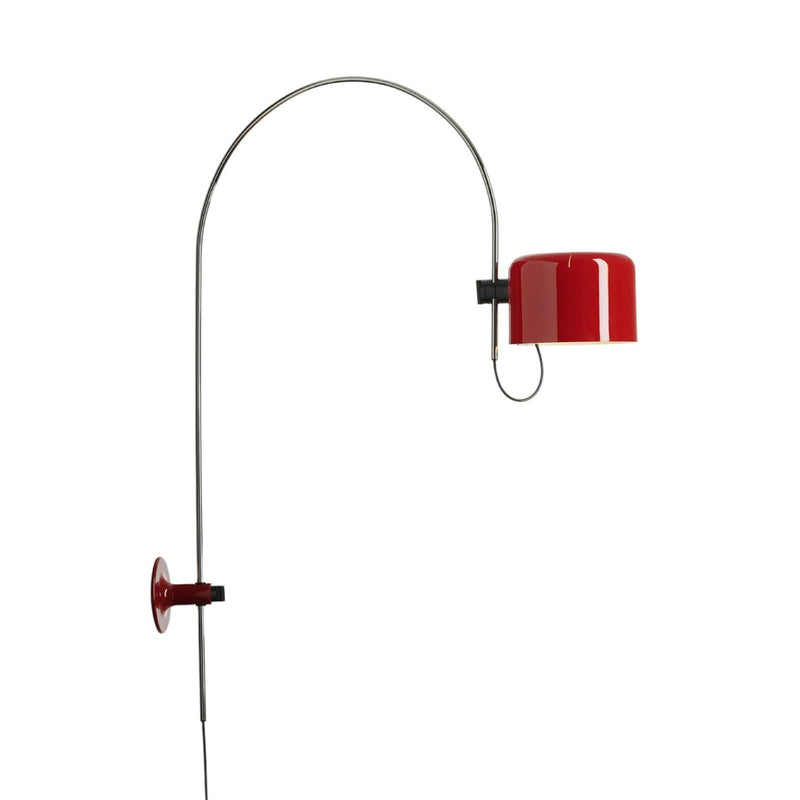 Applique murale Coupé en aluminium, rouge et chromé, hauteur 115 cm