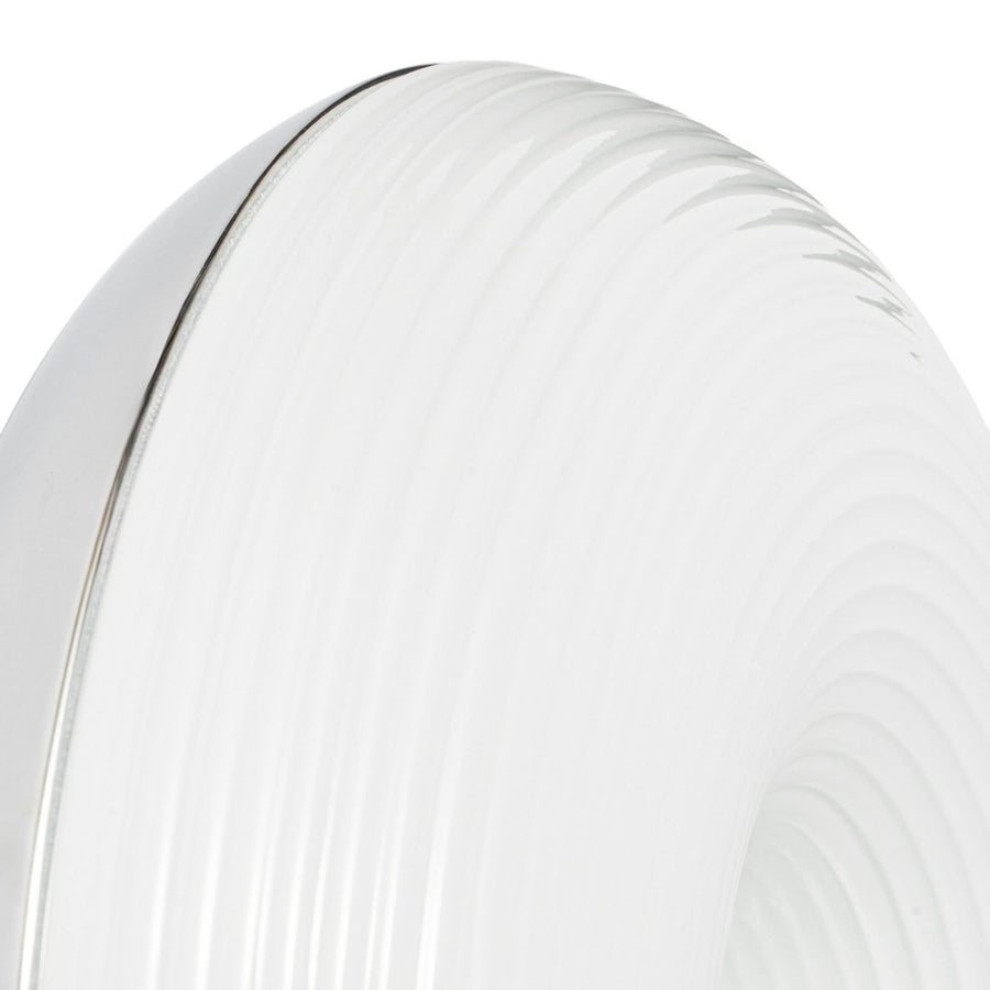 Applique murale LED Fjora en verre, blanc et chromé, Ø 30 cm