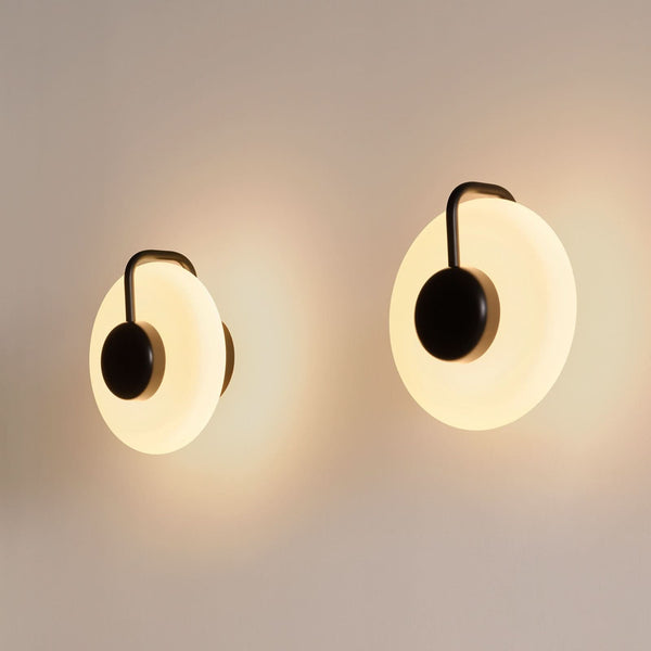 Applique murale LED Tratto en verre, noir, Ø 27 cm