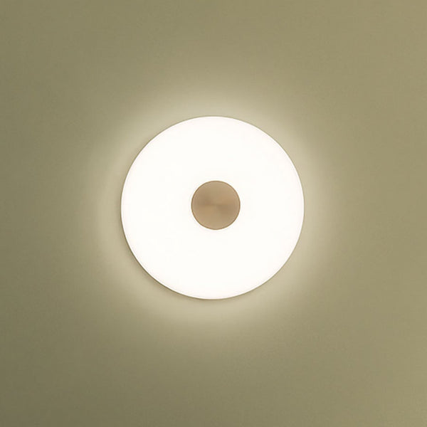 Applique murale LED Glint en verre, blanc, Ø 36 cm
