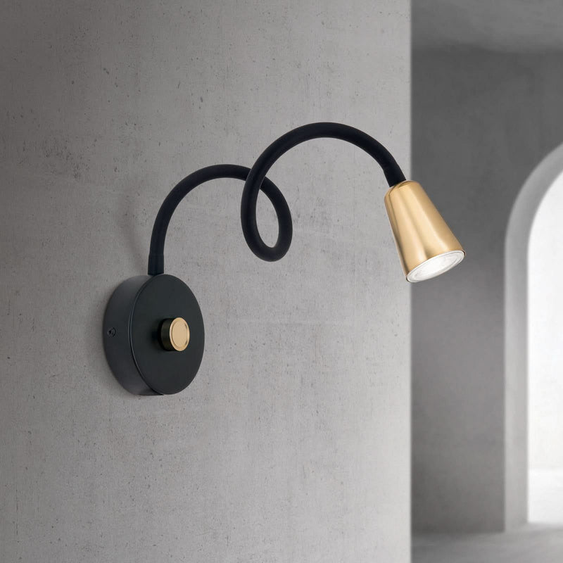 Applique murale Dotty en acier, laiton
