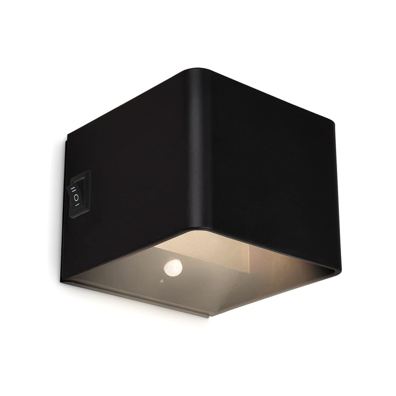 Applique murale LED rechargeable Barro en métal, noir mat, hauteur 10 cm