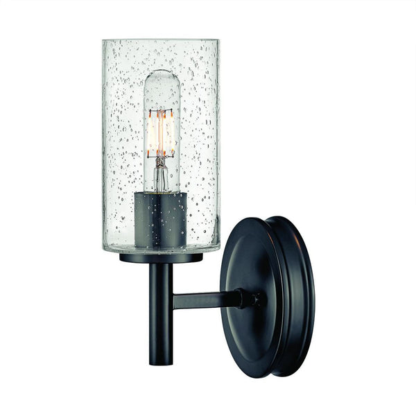 Applique murale Collier en verre, noir et transparent, hauteur 26,2 cm