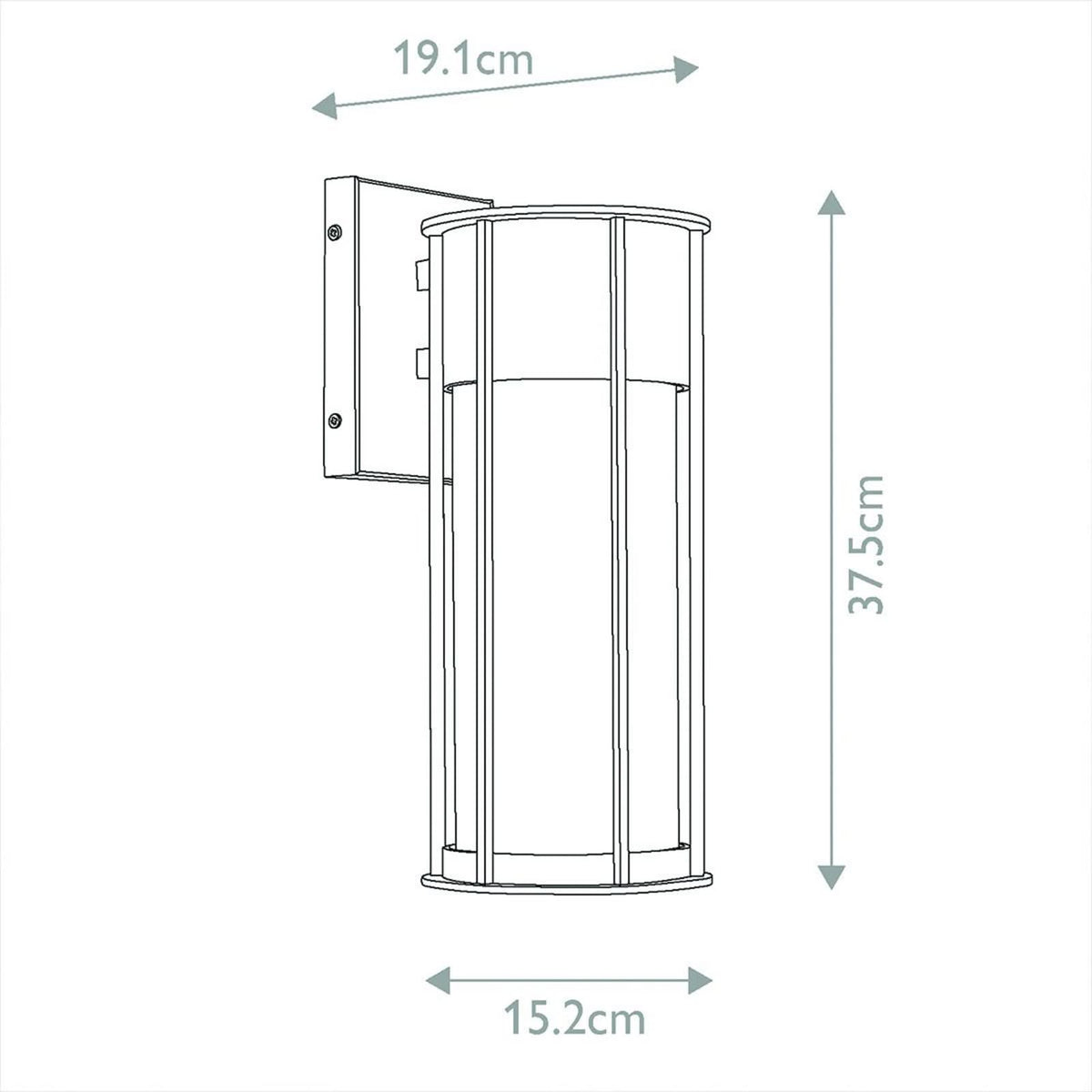 Applique murale Camillo en verre, laiton, hauteur 37,5 cm, IP44