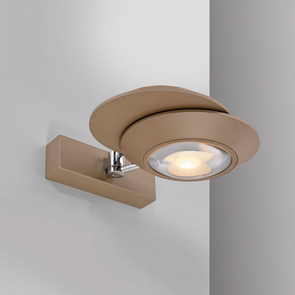 Applique murale LED Oculis en verre, bronze, 2 lumières, hauteur 16 cm