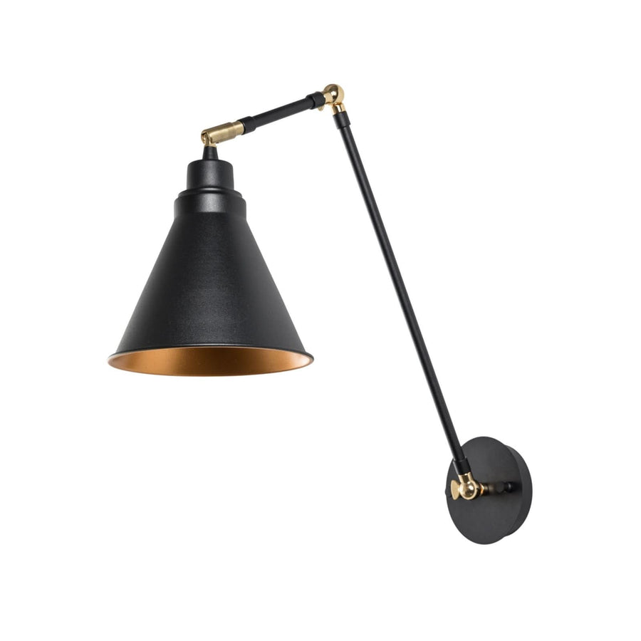 Applique murale Berceste 7956 en métal, noir, hauteur 56 cm