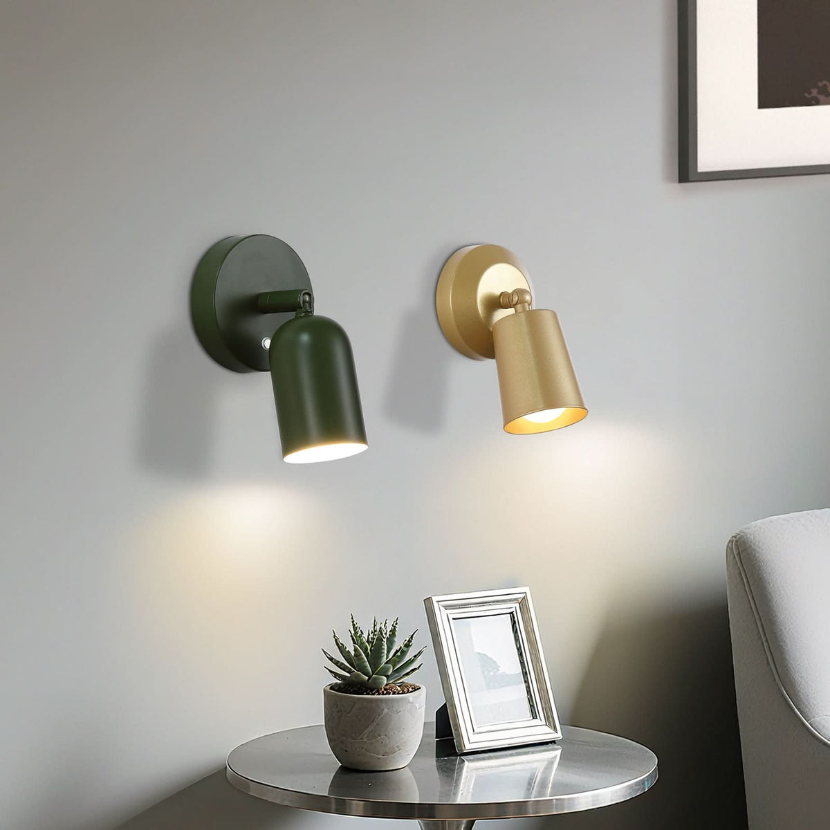 Applique murale LED rechargeable Cone en métal, doré, hauteur 20,8 cm