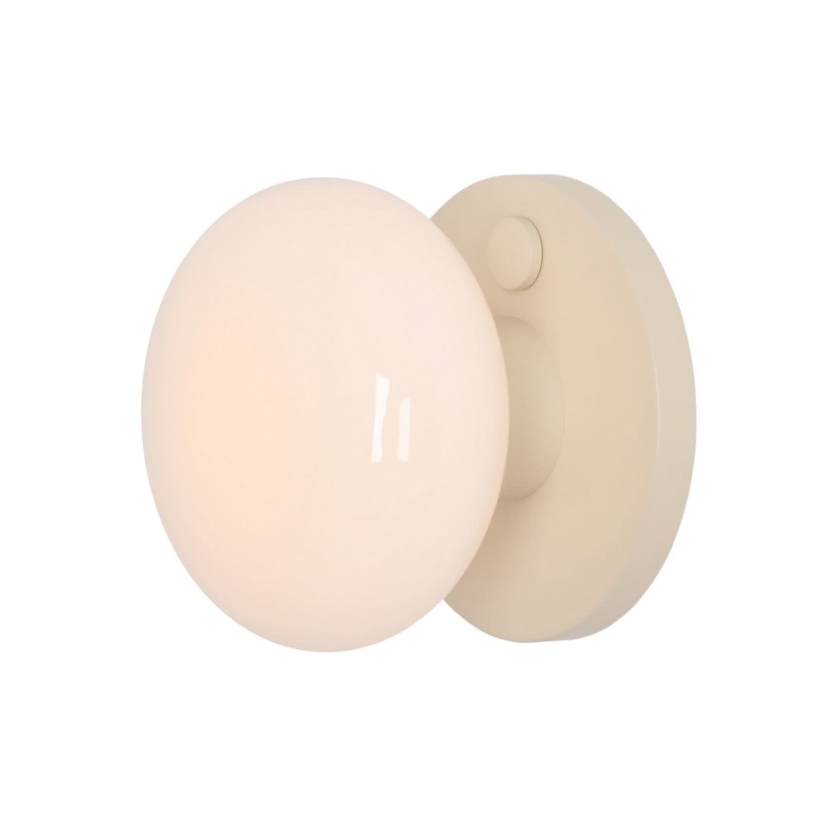 Applique murale Flo en verre, beige et blanc, Ø 19 cm