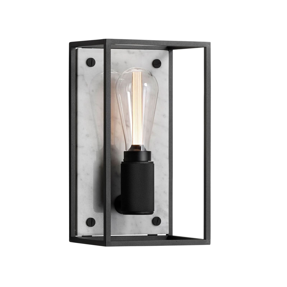 Applique murale Caged Wall en marbre, noir et blanc, hauteur 29,9 cm