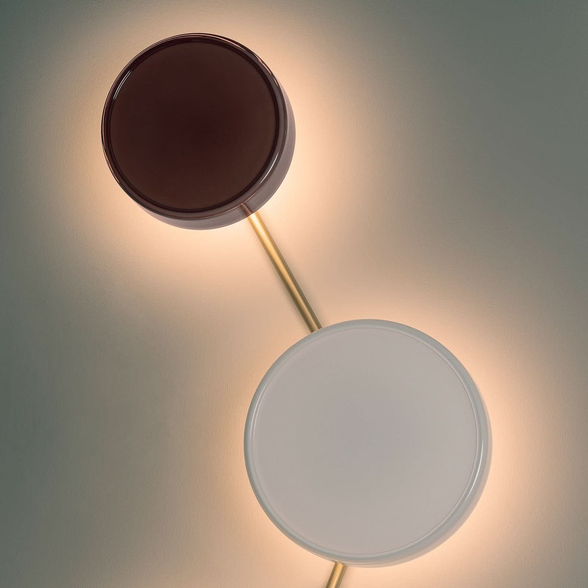 Applique murale LED Caramel en verre, marron et noir, Ø 22 cm
