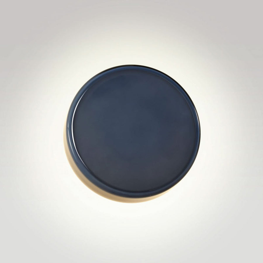 Applique murale LED Caramel en verre, bleu et noir, Ø 28 cm