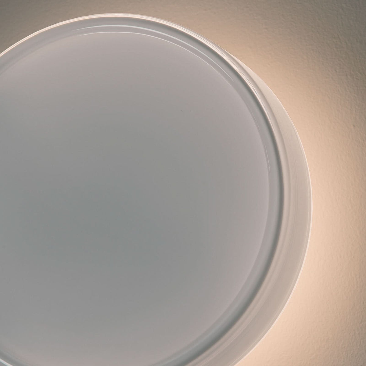 Applique murale LED Caramel en verre, blanc et noir, Ø 38 cm