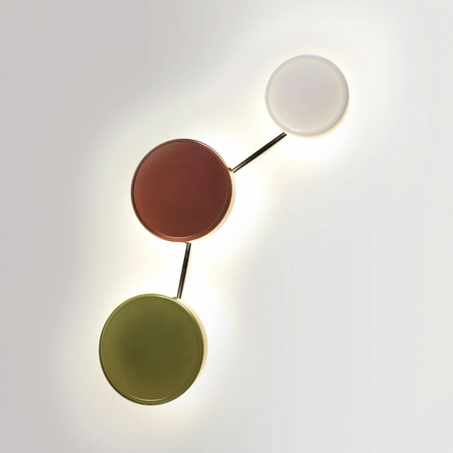 Applique murale LED Caramel en verre, vert et noir, Ø 38 cm