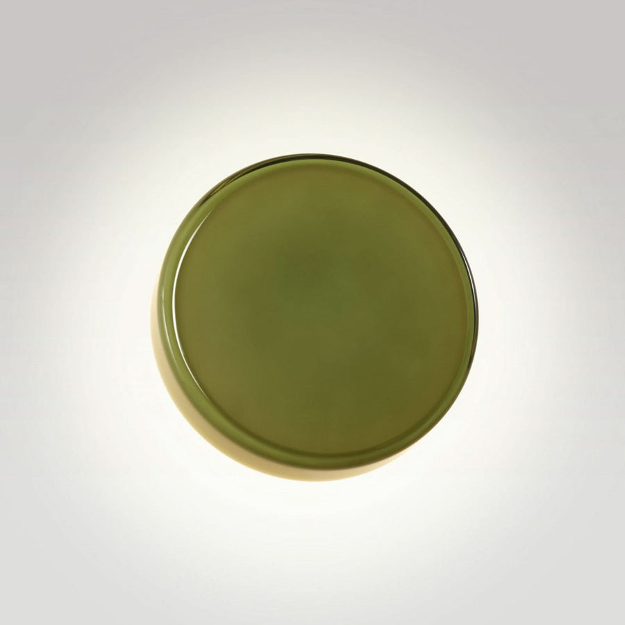 Applique murale LED Caramel en verre, vert et noir, Ø 38 cm