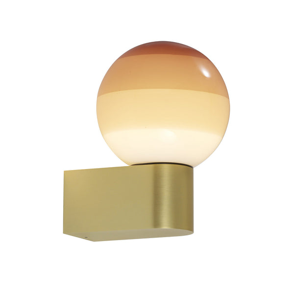 Applique murale LED Dipping Light A1 en verre, crème et laiton, Ø 12,5 cm