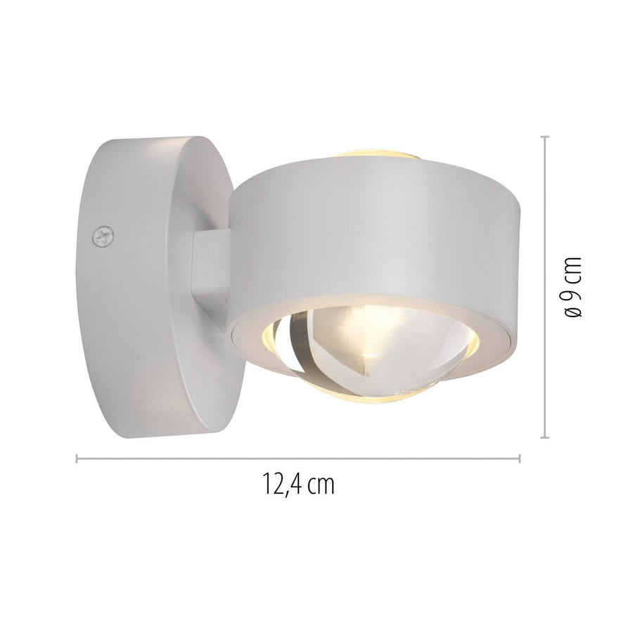 Applique murale LED rechargeable Chia en métal, blanc, 2 lumières, hauteur 9 cm