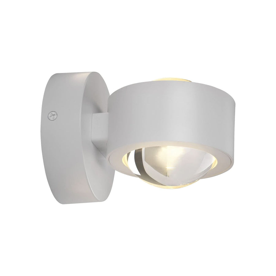 Applique murale LED rechargeable Chia en métal, blanc, 2 lumières, hauteur 9 cm