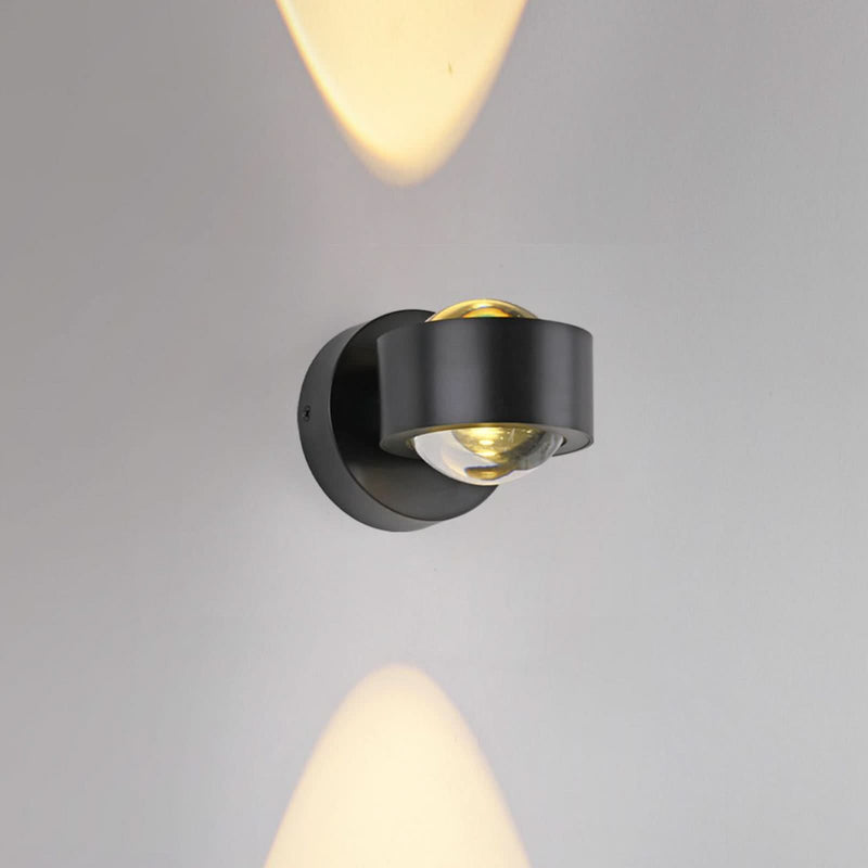Applique murale LED rechargeable Chia en métal, noir, 2 lumières, hauteur 9 cm