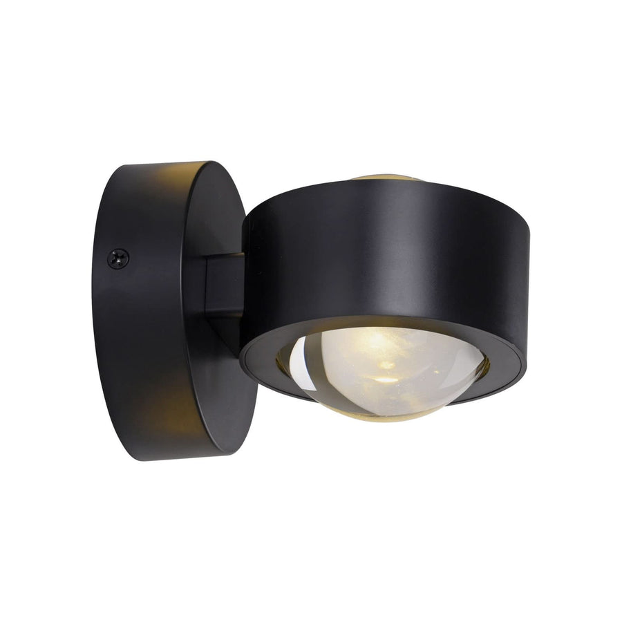 Applique murale LED rechargeable Chia en métal, noir, 2 lumières, hauteur 9 cm