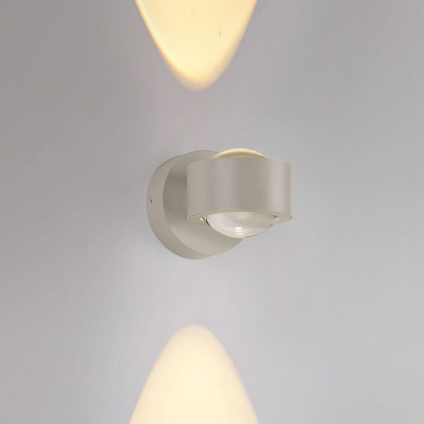 Applique murale LED rechargeable Chia en métal, sable, 2 lumières, hauteur 9 cm