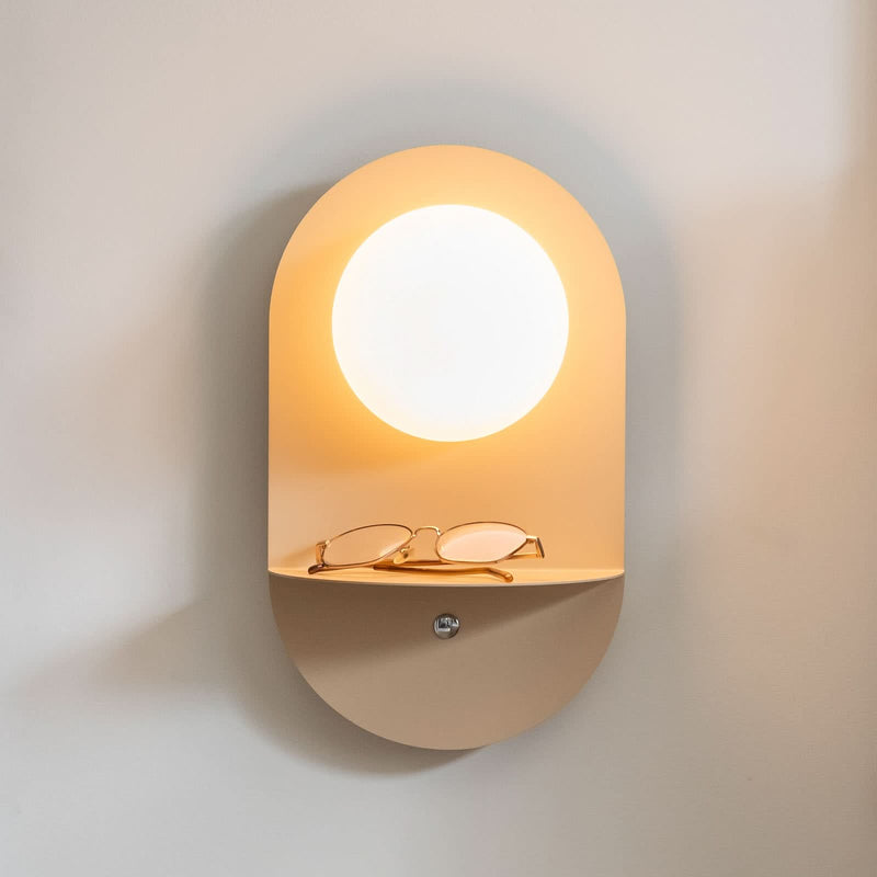 Applique murale Tokyo en verre, beige, hauteur 34 cm