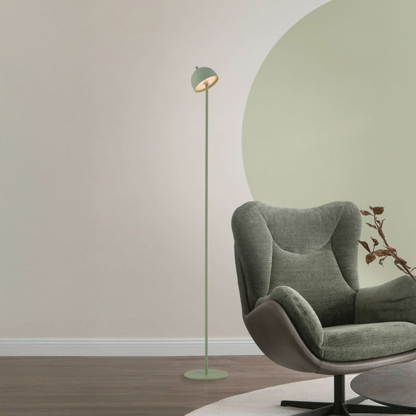 Lampadaire d'extérieur LED rechargeable Bellis en métal, vert clair, Ø 13 cm, IP54