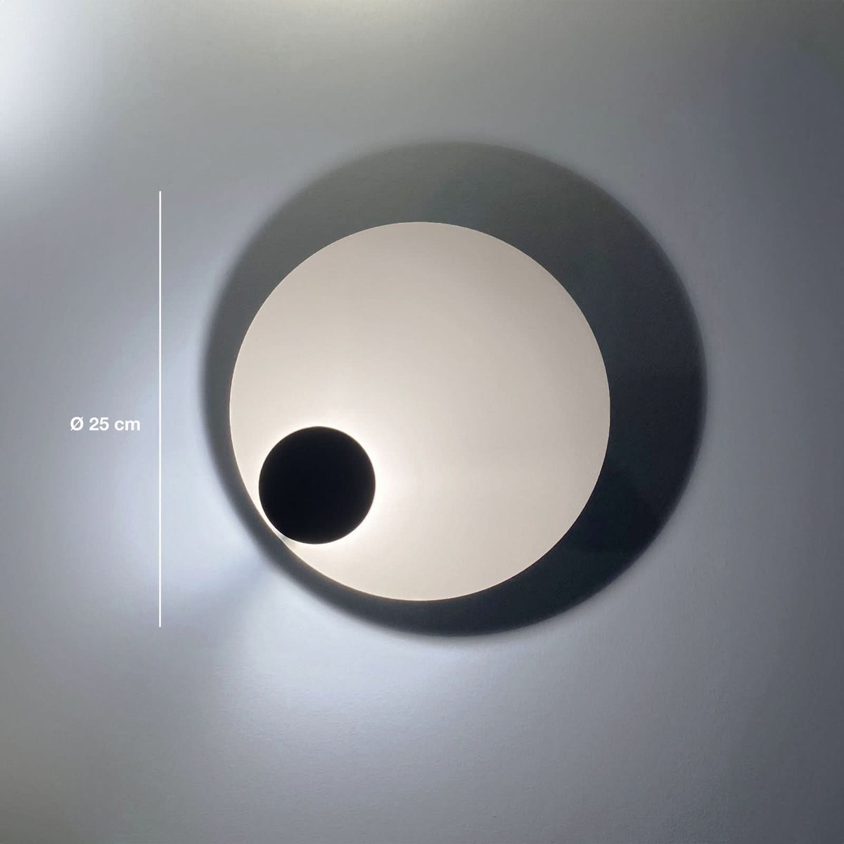 Applique murale LED Pois en acier, blanc et noir, Ø 25 cm