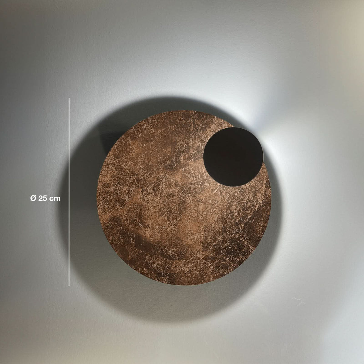 Applique murale LED Pois en acier, bronze et noir, Ø 25 cm
