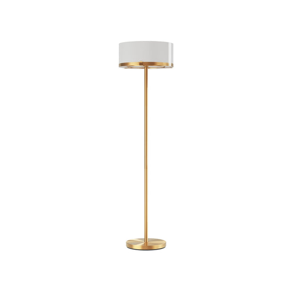Lampadaire By Rydens Marcel en verre, laiton et blanc, hauteur 150 cm