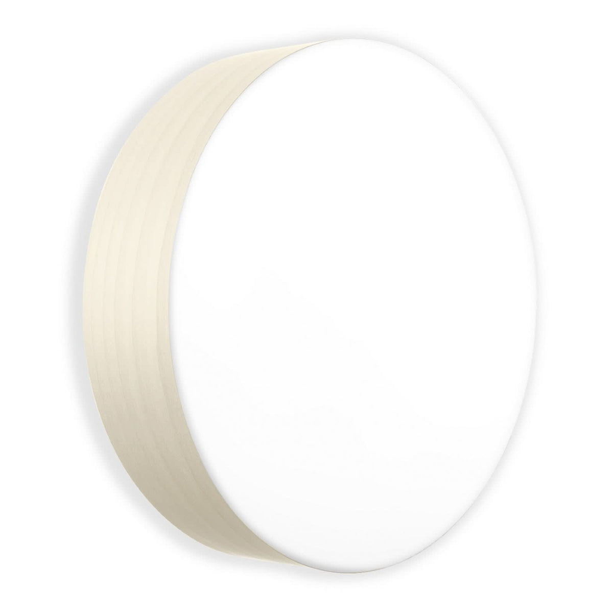 Applique murale LED Gea en bois, ivoire et nickel, Ø 42 cm
