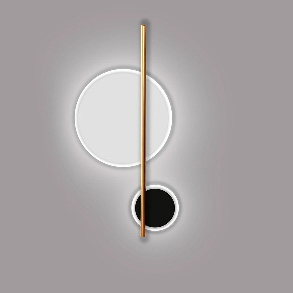 Applique murale LED Duo en aluminium, doré et noir mat, hauteur 52 cm
