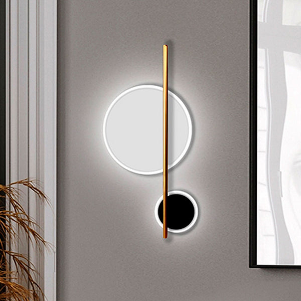 Applique murale LED Duo en aluminium, doré et noir mat, hauteur 52 cm