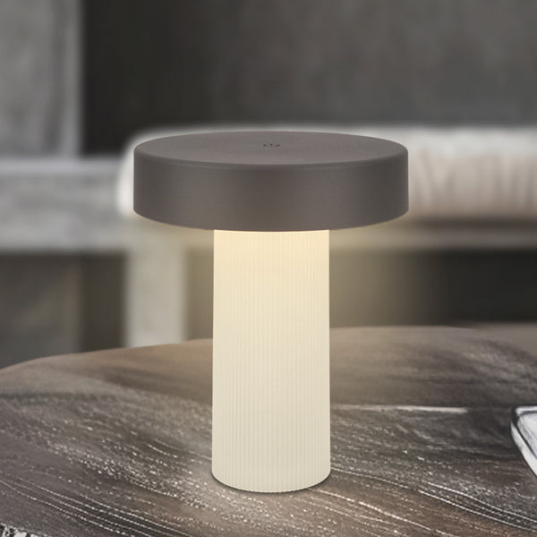 Lampe à poser d'extérieur LED rechargeable Bito en métal, anthracite et blanc, Ø 16 cm, IP44