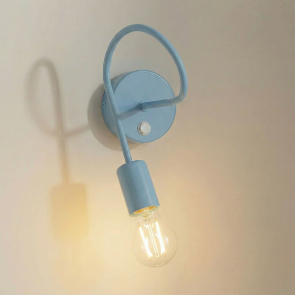 Applique murale Oxford en métal, bleu clair, hauteur 24 cm