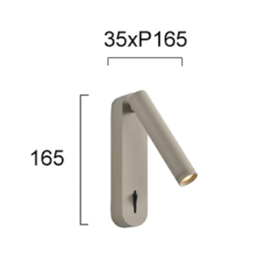 Applique murale LED Abriel en acier, beige, hauteur 16,5 cm