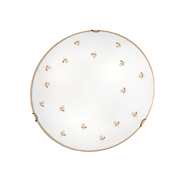 Applique murale Kolarz Nonna en verre, blanc et doré, 2 lumières, Ø 40 cm, 60 W, hauteur 9 cm, modèle 2