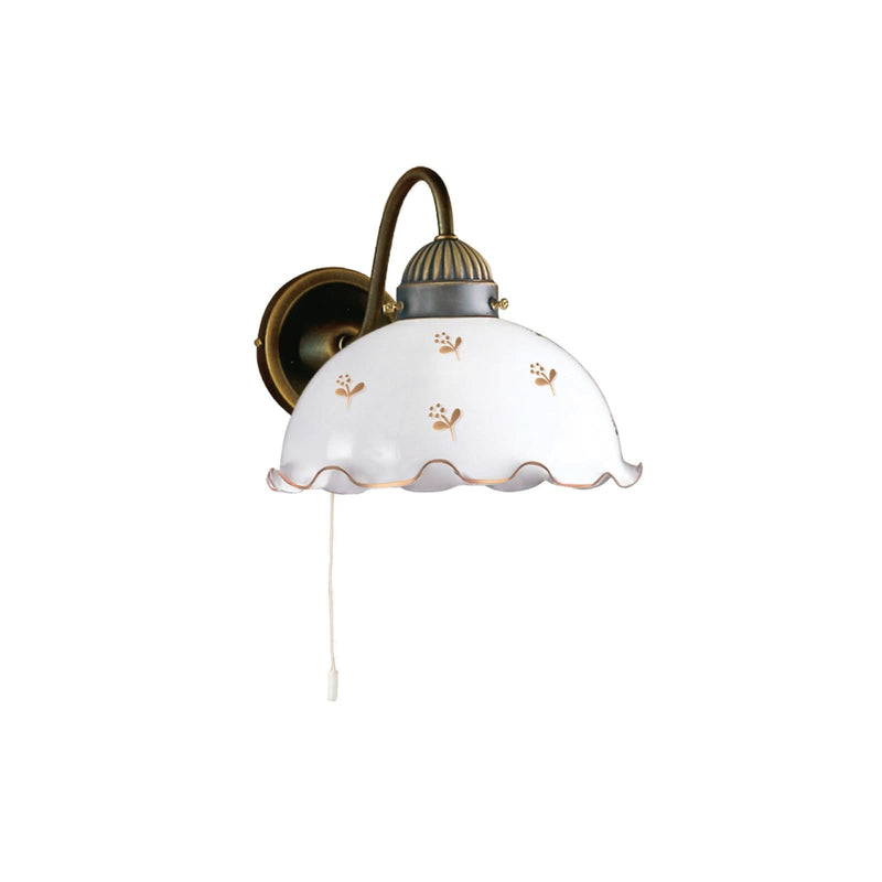 Applique murale Kolarz Nonna en laiton, blanc et doré, Ø 20 cm, 75 W, modèle 2
