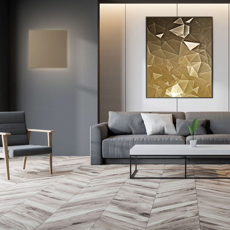 Applique murale LED Blade Q en aluminium, taupe, hauteur 44 cm