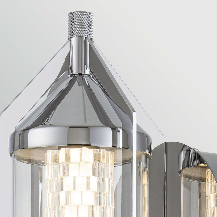 Applique murale LED Espada en verre, chromé poli et transparent, Ø 16 cm, IP44
