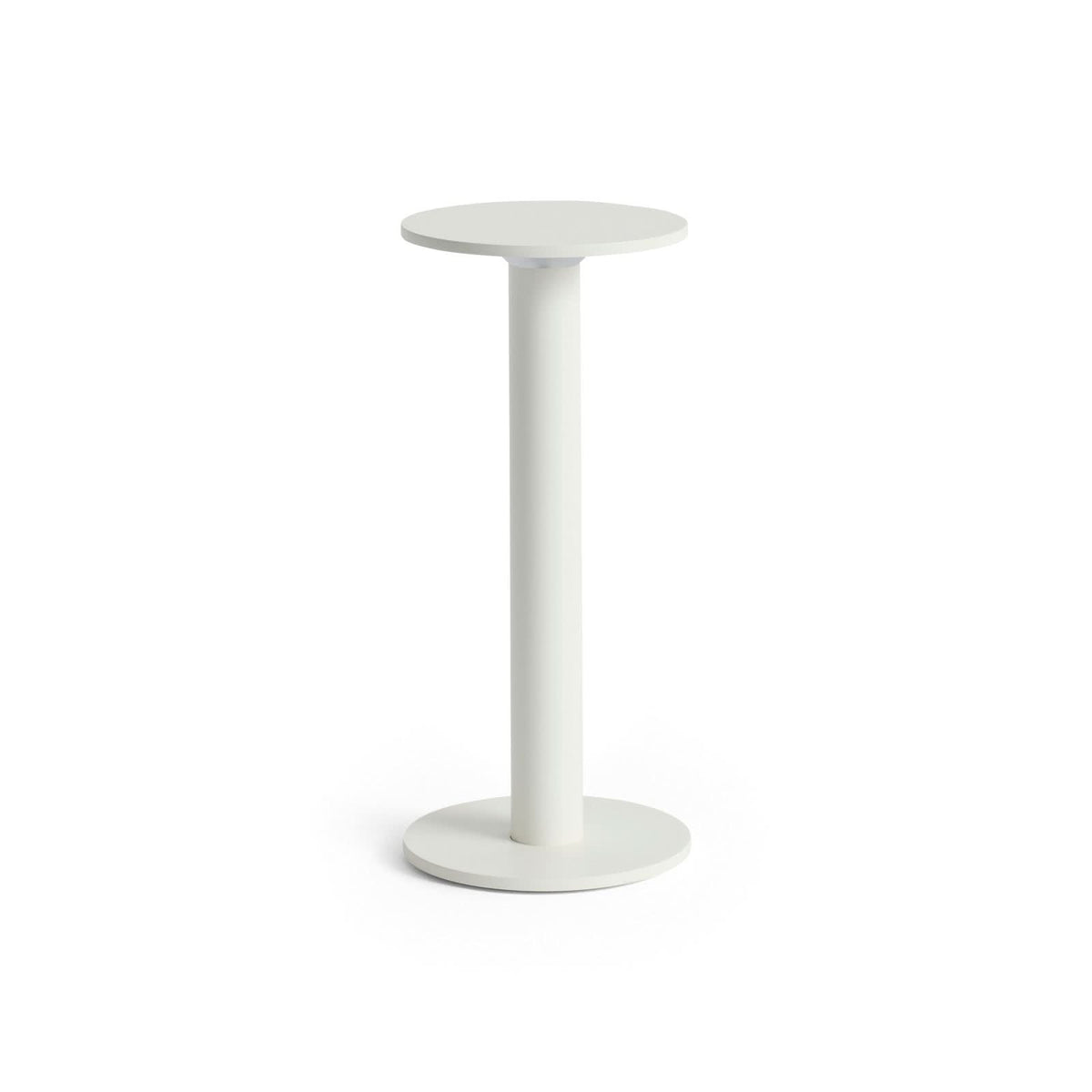 Lampe à poser d'extérieur LED rechargeable Host Portable en aluminium, crème, Ø 10 cm, IP44, 2700 K, 2 W, hauteur 22 cm