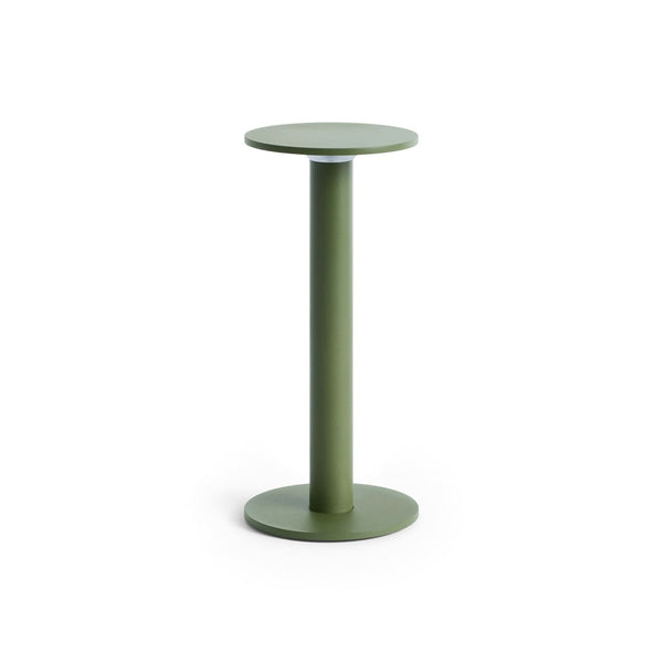 Lampe à poser d'extérieur LED rechargeable Host Portable en aluminium, vert, Ø 10 cm, IP44, 2700 K, 2 W, hauteur 22 cm
