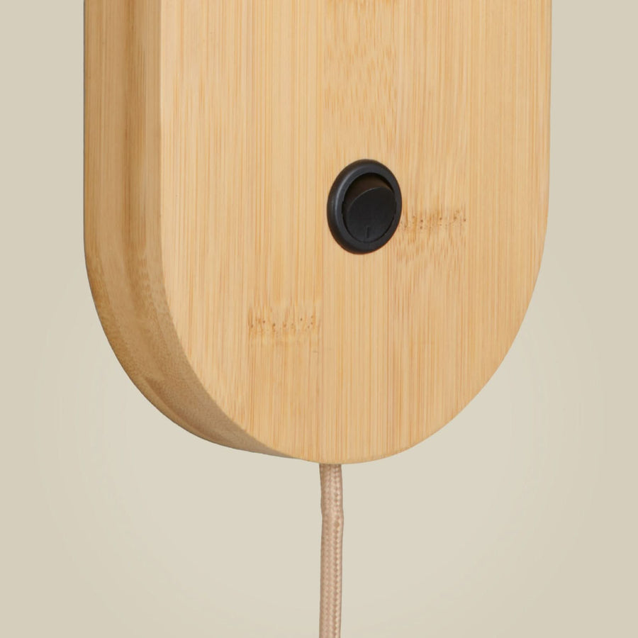 Applique murale Java en bambou, bois, hauteur 30 cm