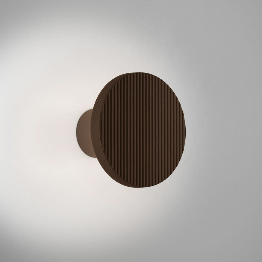 Applique murale LED Arid A/01 en aluminium, marron, Ø 14 cm, IP44