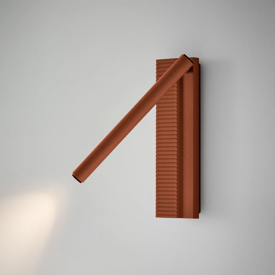 Applique murale LED Arid A/03 en aluminium, terracotta, hauteur 20 cm