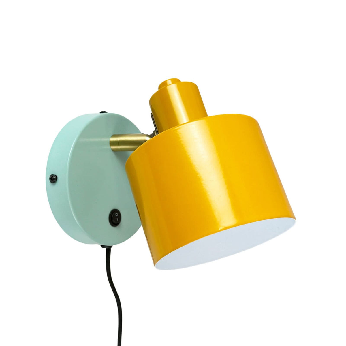 Applique murale Ocean en métal, jaune et turquoise, hauteur 15,5 cm