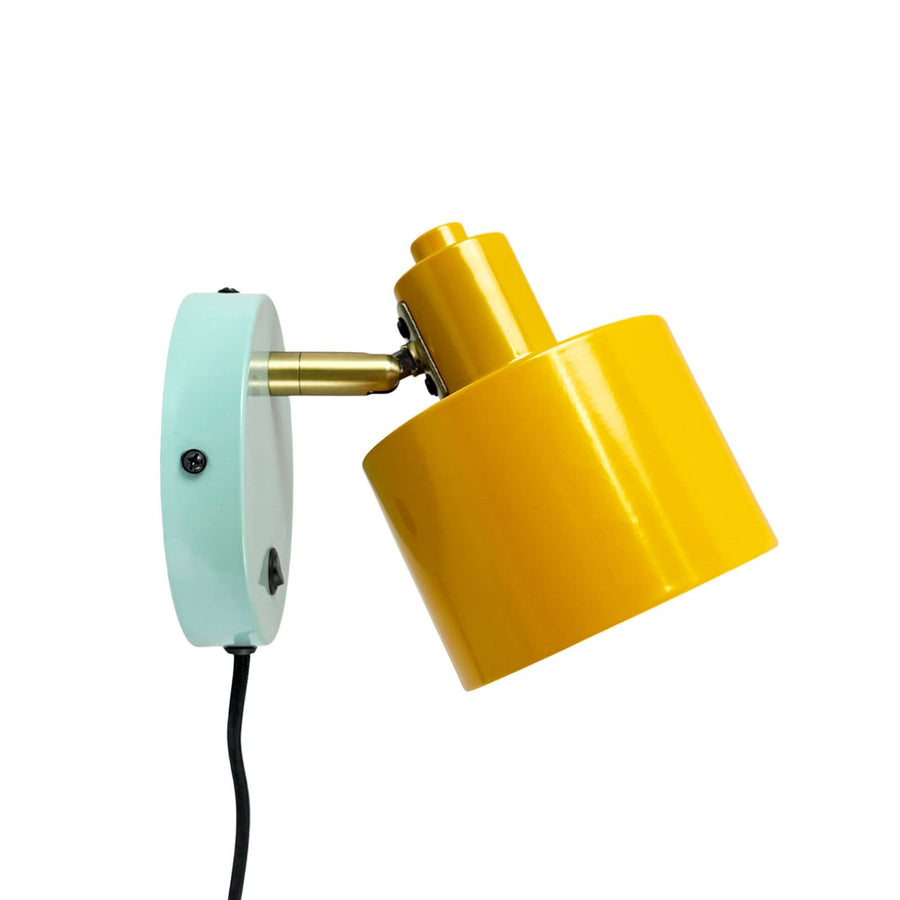 Applique murale Ocean en métal, jaune et turquoise, hauteur 15,5 cm