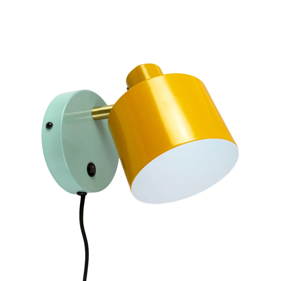 Applique murale Ocean en métal, jaune et turquoise, hauteur 15,5 cm