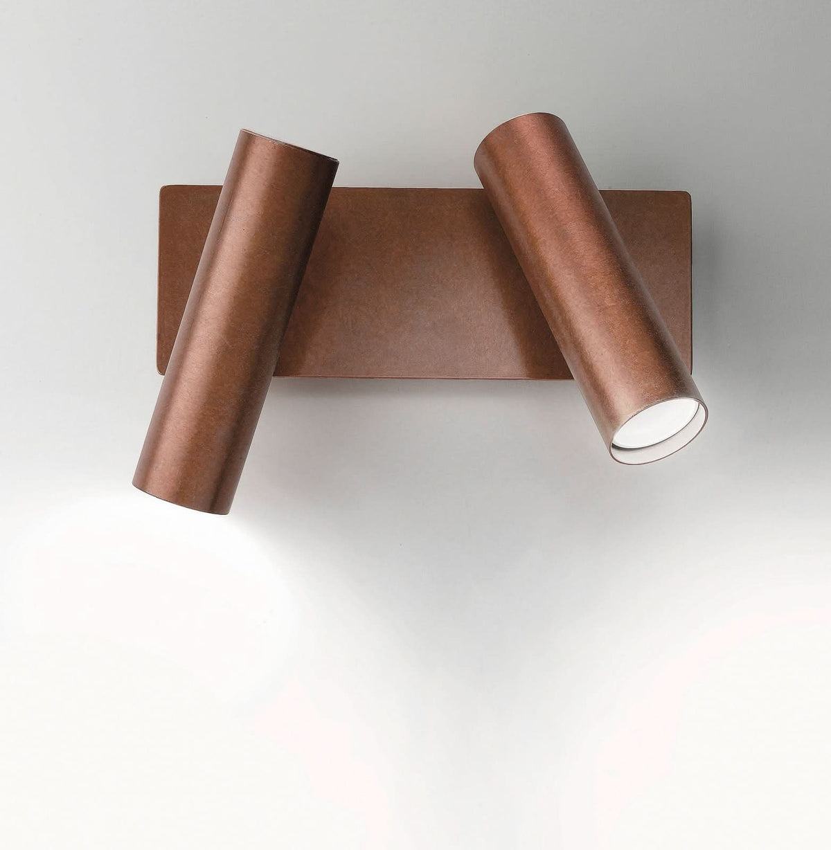Applique murale 7541 en laiton, bois, 2 lumières, hauteur 20 cm